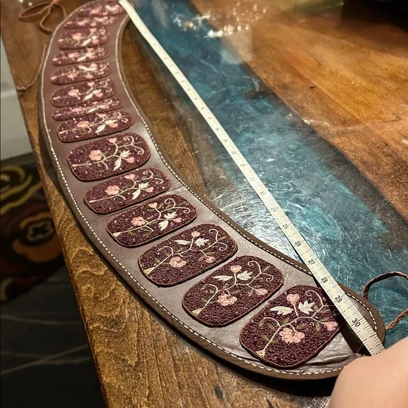 Peruvian Connection Embroidered Brown Waist Belt display picture 1